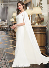 Load image into Gallery viewer, Nellie Sheath/Column One-Shoulder Floor-Length Stretch Crepe Wedding Dress XXCP0013801