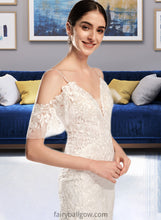 Load image into Gallery viewer, Karli Trumpet/Mermaid V-neck Chapel Train Wedding Dress With Beading Sequins XXCP0013802