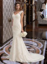 Load image into Gallery viewer, Alina Trumpet/Mermaid V-neck Court Train Lace Wedding Dress XXCP0013804