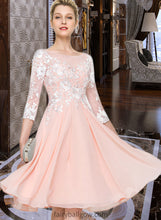 Load image into Gallery viewer, Setlla Scoop Neck Knee-Length Chiffon Wedding Dress XXCP0013805