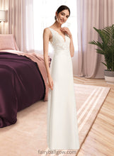 Load image into Gallery viewer, Rayna Sheath/Column V-neck Court Train Wedding Dress With Sequins XXCP0013807