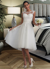 Load image into Gallery viewer, Marian A-Line Illusion Asymmetrical Tulle Wedding Dress With Ruffle XXCP0013808