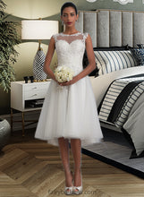 Load image into Gallery viewer, Marian A-Line Illusion Asymmetrical Tulle Wedding Dress With Ruffle XXCP0013808