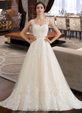 Load image into Gallery viewer, Janelle Ball-Gown/Princess Sweetheart Court Train Tulle Wedding Dress With Beading Sequins XXCP0013813