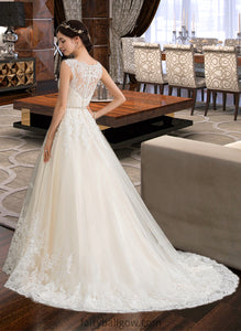 Janelle Ball-Gown/Princess Sweetheart Court Train Tulle Wedding Dress With Beading Sequins XXCP0013813