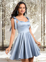 Load image into Gallery viewer, Mylee A-line Sweetheart Short Satin Homecoming Dress With Bow XXCP0025678