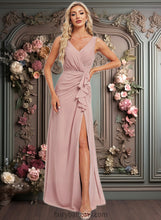 Load image into Gallery viewer, Dayanara A-line V-Neck Floor-Length Chiffon Bridesmaid Dress XXCP0025820