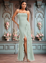 Load image into Gallery viewer, Averi A-line Square Floor-Length Chiffon Bridesmaid Dress With Ruffle XXCP0025735