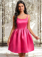 Load image into Gallery viewer, Danielle Ball-Gown/Princess Scoop Short Satin Homecoming Dress XXCP0025714