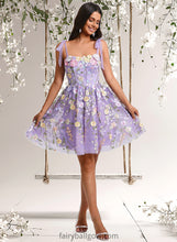 Load image into Gallery viewer, Emilia A-line Scoop Short Floral Lace Homecoming Dress With Bow 3D Floral XXCP0025695