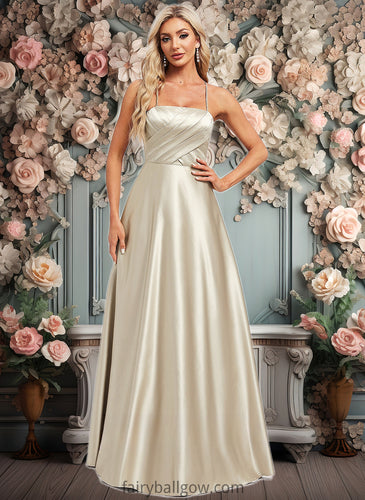 Mildred A-line Square Floor-Length Satin Bridesmaid Dress XXCP0025789