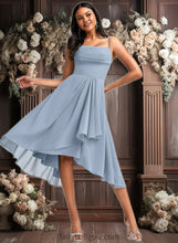 Load image into Gallery viewer, Edith A-line Cowl Asymmetrical Chiffon Bridesmaid Dress With Ruffle XXCP0025727