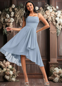 Edith A-line Cowl Asymmetrical Chiffon Bridesmaid Dress With Ruffle XXCP0025727