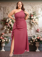 Load image into Gallery viewer, Kinsley A-line One Shoulder Floor-Length Chiffon Bridesmaid Dress With Ruffle XXCP0025824