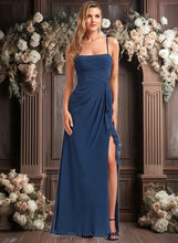 Load image into Gallery viewer, Pam A-line Square Floor-Length Chiffon Bridesmaid Dress With Ruffle XXCP0025732