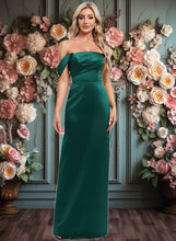 Load image into Gallery viewer, Mila Sheath/Column Off the Shoulder Floor-Length Satin Bridesmaid Dress XXCP0025815