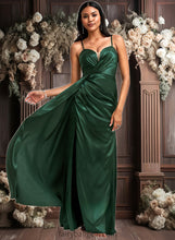 Load image into Gallery viewer, Dania A-line V-Neck Floor-Length Stretch Satin Bridesmaid Dress XXCP0025745