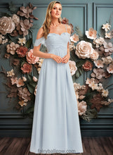 Load image into Gallery viewer, Aiyana A-line Cold Shoulder Floor-Length Chiffon Bridesmaid Dress With Ruffle XXCP0025723