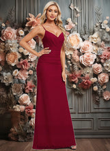 Load image into Gallery viewer, Leslie Trumpet/Mermaid V-Neck Floor-Length Chiffon Bridesmaid Dress XXCP0025825