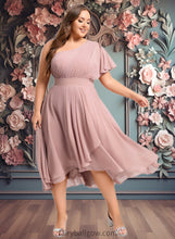 Load image into Gallery viewer, Bailey A-line One Shoulder Asymmetrical Chiffon Bridesmaid Dress With Ruffle XXCP0025819