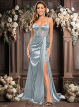 Load image into Gallery viewer, Teagan Trumpet/Mermaid Sweetheart Sweep Train Stretch Satin Prom Dresses XXCP0025836