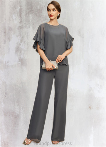 Penelope Jumpsuit/Pantsuit Separates Scoop Floor-Length Chiffon Mother of the Bride Dress XXC126P0021940