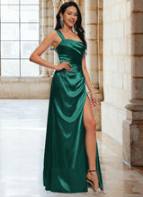 Load image into Gallery viewer, Polly Sheath/Column Asymmetrical Floor-Length Stretch Satin Prom Dresses XXCP0022193