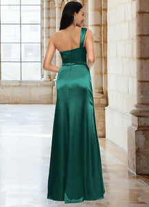 Polly Sheath/Column Asymmetrical Floor-Length Stretch Satin Prom Dresses XXCP0022193