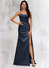 Load image into Gallery viewer, Laney Sheath/Column Scoop Floor-Length Satin Prom Dresses XXCP0022196