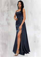 Load image into Gallery viewer, Laney Sheath/Column Scoop Floor-Length Satin Prom Dresses XXCP0022196