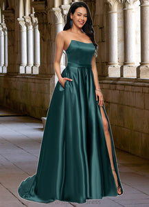 Melissa Ball-Gown/Princess Sweep Train Satin Prom Dresses XXCP0022207