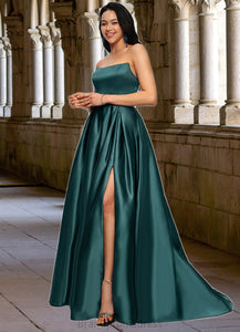 Melissa Ball-Gown/Princess Sweep Train Satin Prom Dresses XXCP0022207