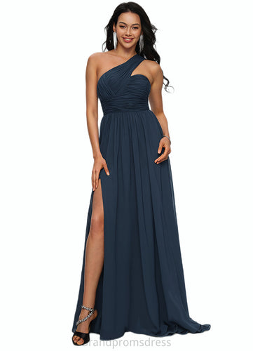 Giselle A-line Asymmetrical Sweep Train Chiffon Prom Dresses With Pleated XXCP0022212