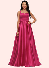 Load image into Gallery viewer, Aria Ball-Gown/Princess V-Neck Sweep Train Satin Prom Dresses XXCP0022215