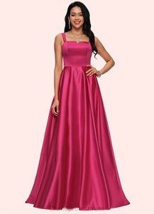 Aria Ball-Gown/Princess V-Neck Sweep Train Satin Prom Dresses XXCP0022215