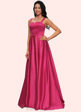 Load image into Gallery viewer, Aria Ball-Gown/Princess V-Neck Sweep Train Satin Prom Dresses XXCP0022215