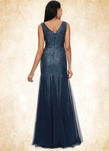 Load image into Gallery viewer, Emma Sheath/Column V-Neck Floor-Length Sequin Prom Dresses XXCP0022218