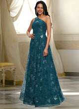 Load image into Gallery viewer, Brooke A-line Asymmetrical Floor-Length Lace Prom Dresses With Sequins XXCP0022219