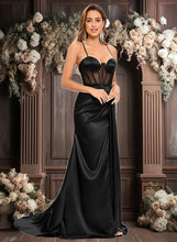 Load image into Gallery viewer, Teagan Trumpet/Mermaid Sweetheart Sweep Train Stretch Satin Prom Dresses XXCP0025836