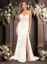 Load image into Gallery viewer, Teagan Trumpet/Mermaid Sweetheart Sweep Train Stretch Satin Prom Dresses XXCP0025836