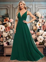 Load image into Gallery viewer, Ayanna A-line V-Neck Floor-Length Chiffon Bridesmaid Dress XXCP0025813