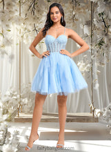 Load image into Gallery viewer, Cristina Ball-Gown/Princess Sweetheart Short Lace Tulle Homecoming Dress With Ruffle XXCP0025707