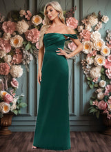 Load image into Gallery viewer, Mila Sheath/Column Off the Shoulder Floor-Length Satin Bridesmaid Dress XXCP0025815