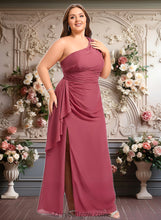 Load image into Gallery viewer, Kinsley A-line One Shoulder Floor-Length Chiffon Bridesmaid Dress With Ruffle XXCP0025824