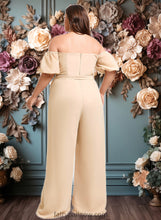 Load image into Gallery viewer, Marlene Jumpsuit/Pantsuit Off the Shoulder Square Floor-Length Chiffon Bridesmaid Dress XXCP0025791