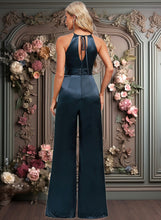 Load image into Gallery viewer, Gianna Jumpsuit/Pantsuit Halter Floor-Length Stretch Satin Bridesmaid Dress XXCP0025805