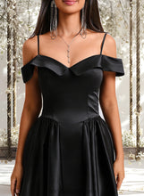 Load image into Gallery viewer, Karina A-line Off the Shoulder Short Satin Homecoming Dress XXCP0025704