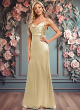 Load image into Gallery viewer, Gabrielle Trumpet/Mermaid Cowl Floor-Length Stretch Satin Bridesmaid Dress XXCP0025792