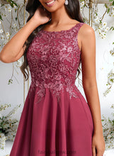 Load image into Gallery viewer, Sienna A-line Scoop Short Chiffon Homecoming Dress With Sequins Appliques Lace XXCP0025681