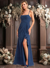 Load image into Gallery viewer, Pam A-line Square Floor-Length Chiffon Bridesmaid Dress With Ruffle XXCP0025732